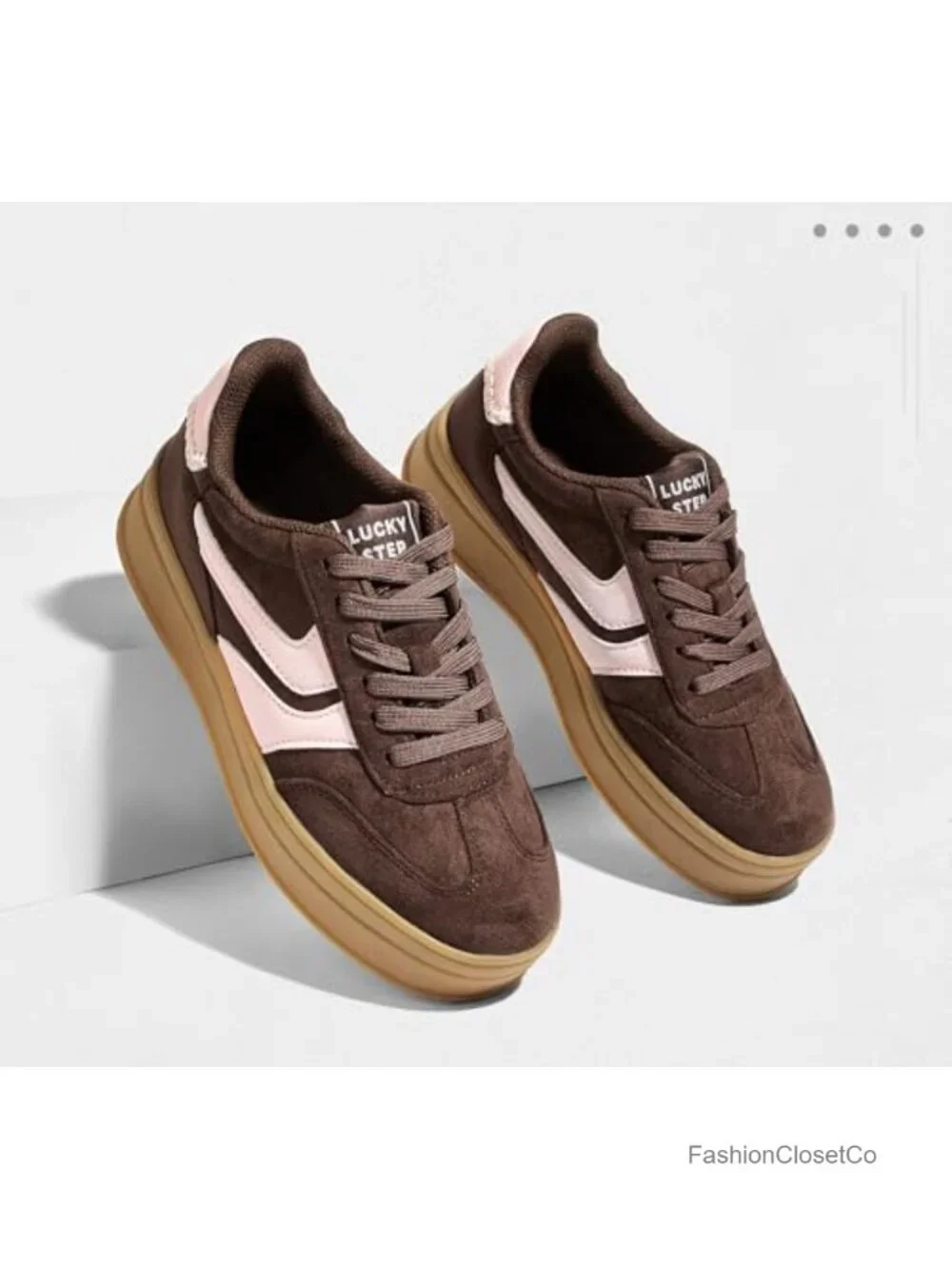 Women Platform Sneakers Suede Memory Foam Slip-Resistant Casual Walking Shoes